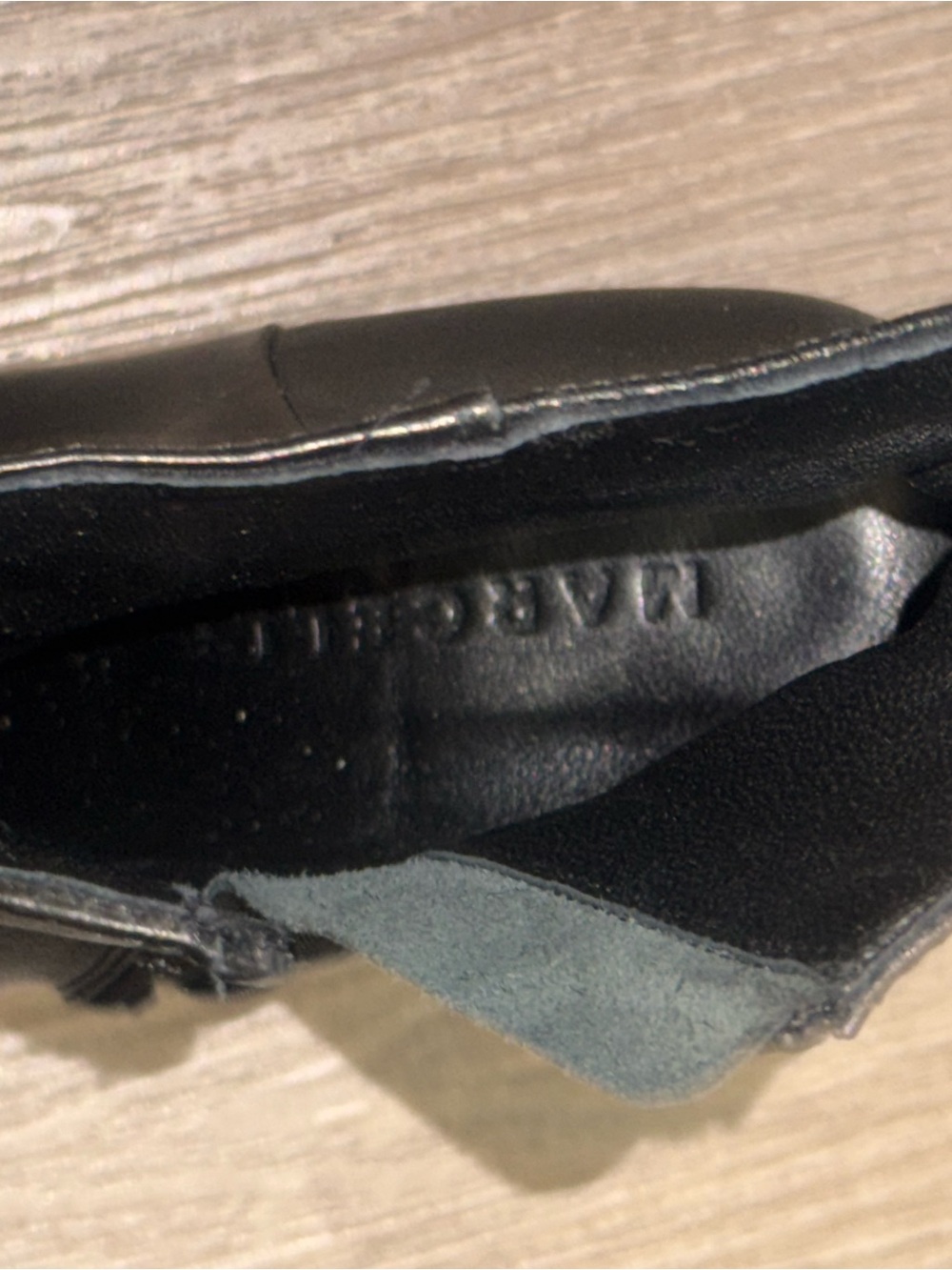 MARCELLA | Classic Black Leather Pointed Ankle Boots with Block Heel - Picture 4 of 7